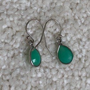 Tiny Silver Turquoise Earrings